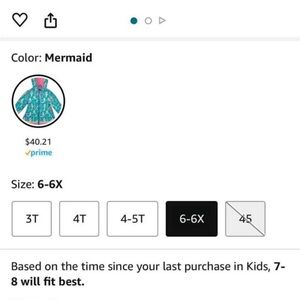 Girls mermaid raincoat